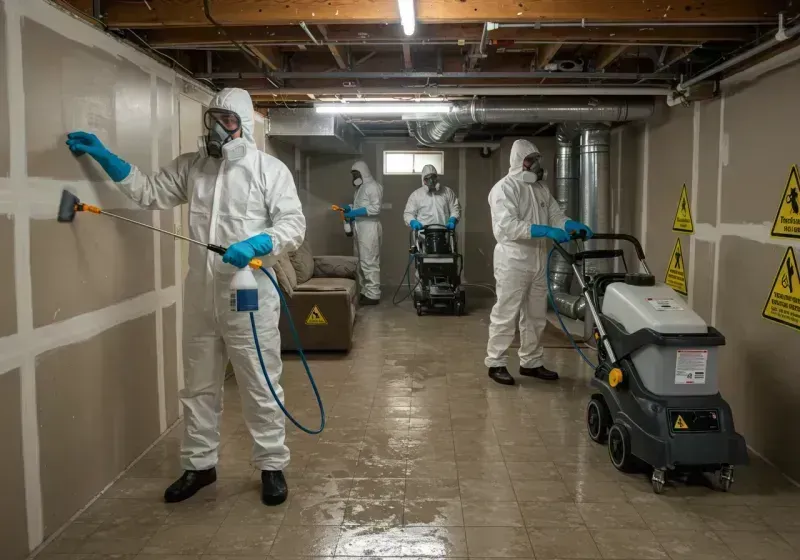 Basement Moisture Removal and Structural Drying process in Dana Point, CA